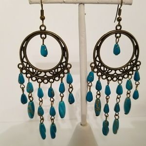 Brand new chandelier earrings,Turquoise stones